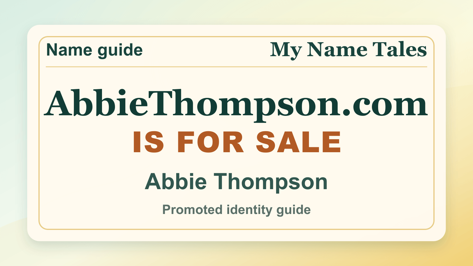 Abbie Thompson identity guide image — AbbieThompson.com is for sale
