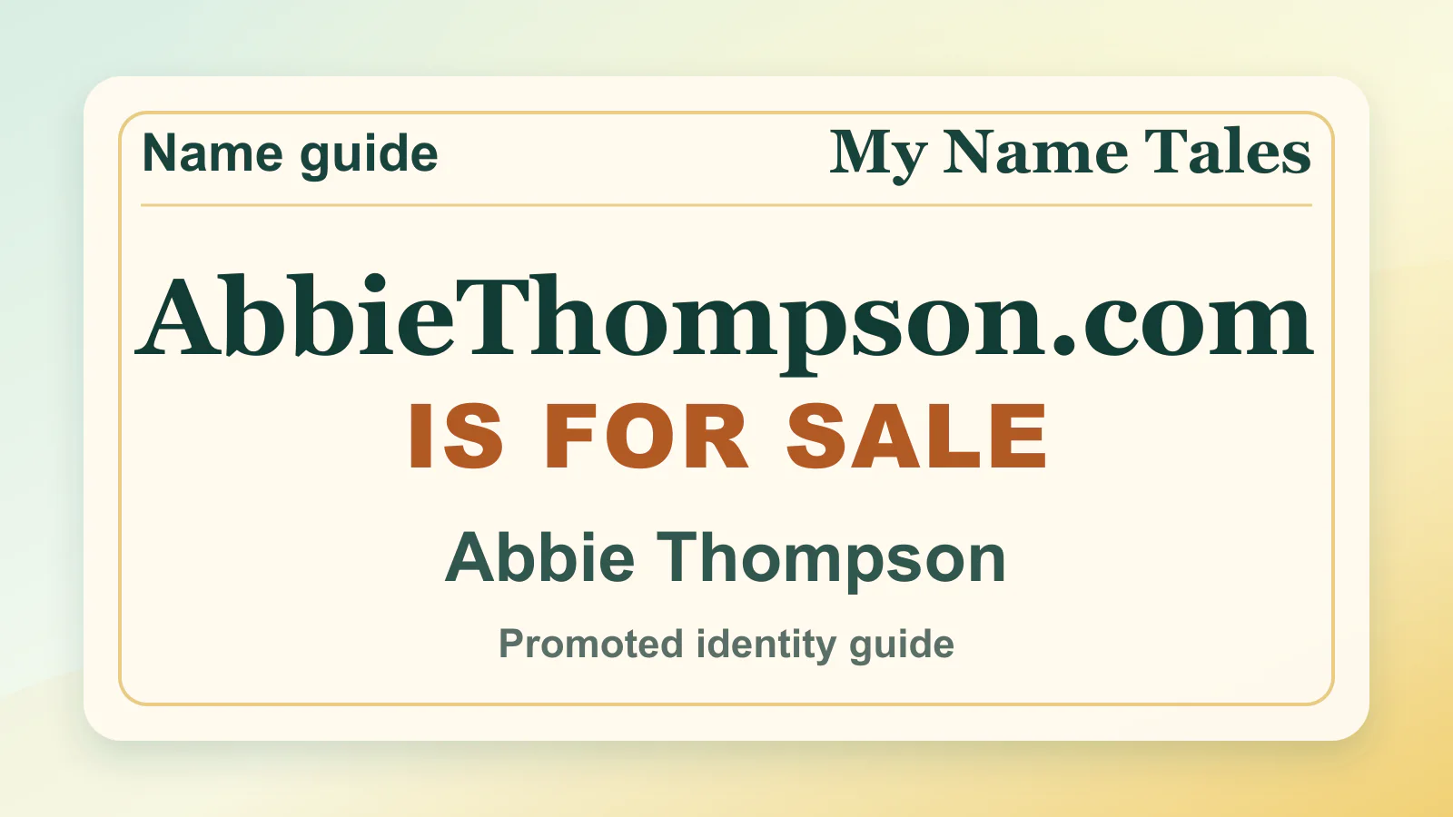 Abbie Thompson identity guide image — AbbieThompson.com is for sale