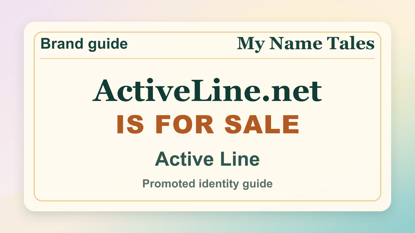 Active Line identity guide image — ActiveLine.net is for sale