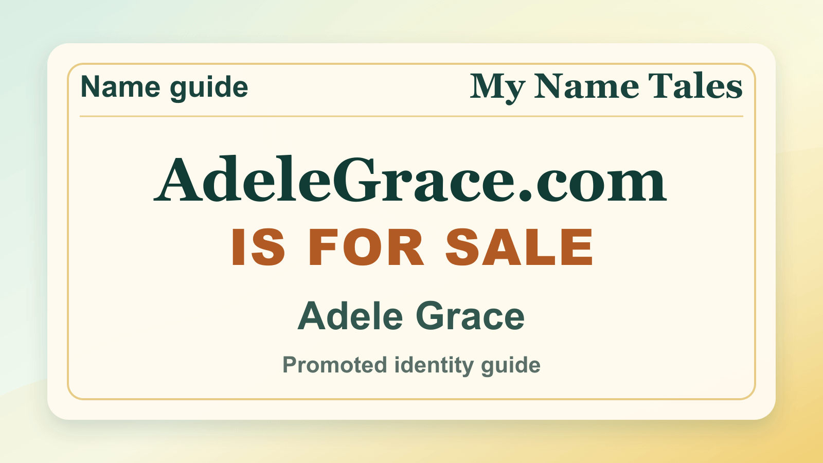 Adele Grace identity guide image — AdeleGrace.com is for sale