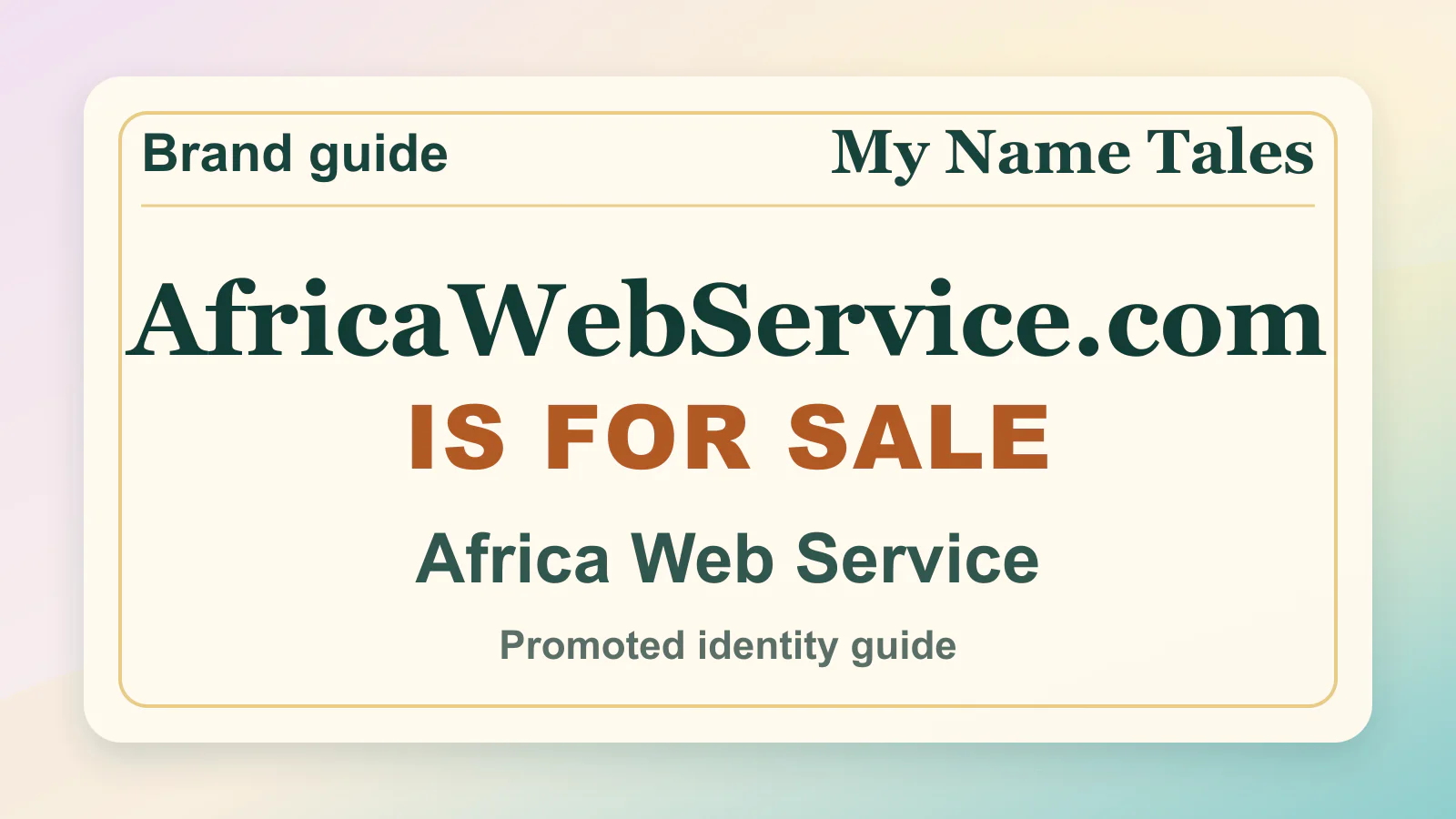 Africa Web Service identity guide image — AfricaWebService.com is for sale