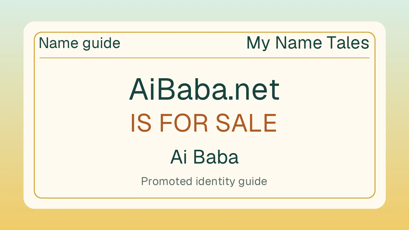 Ai Baba name guide — AiBaba.net is for sale