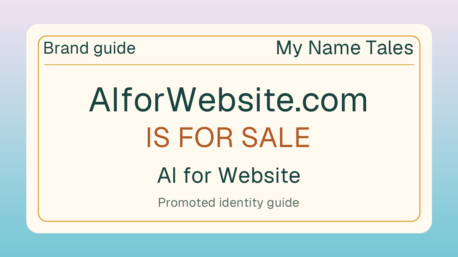 AI for Website brand guide — AIforWebsite.com is for sale