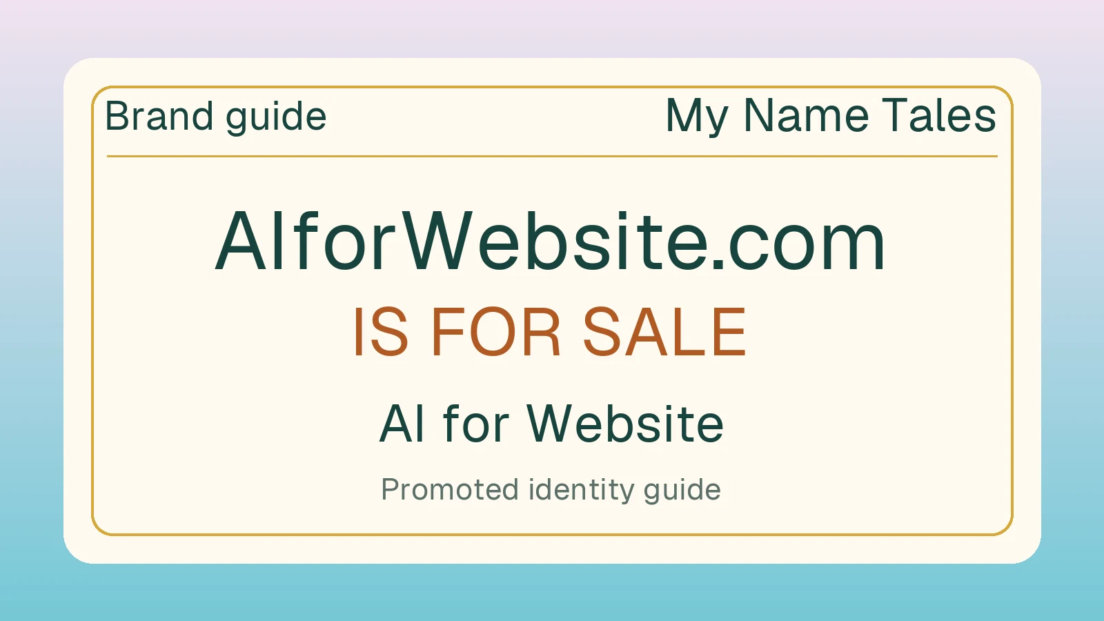 AI for Website brand guide — AIforWebsite.com is for sale