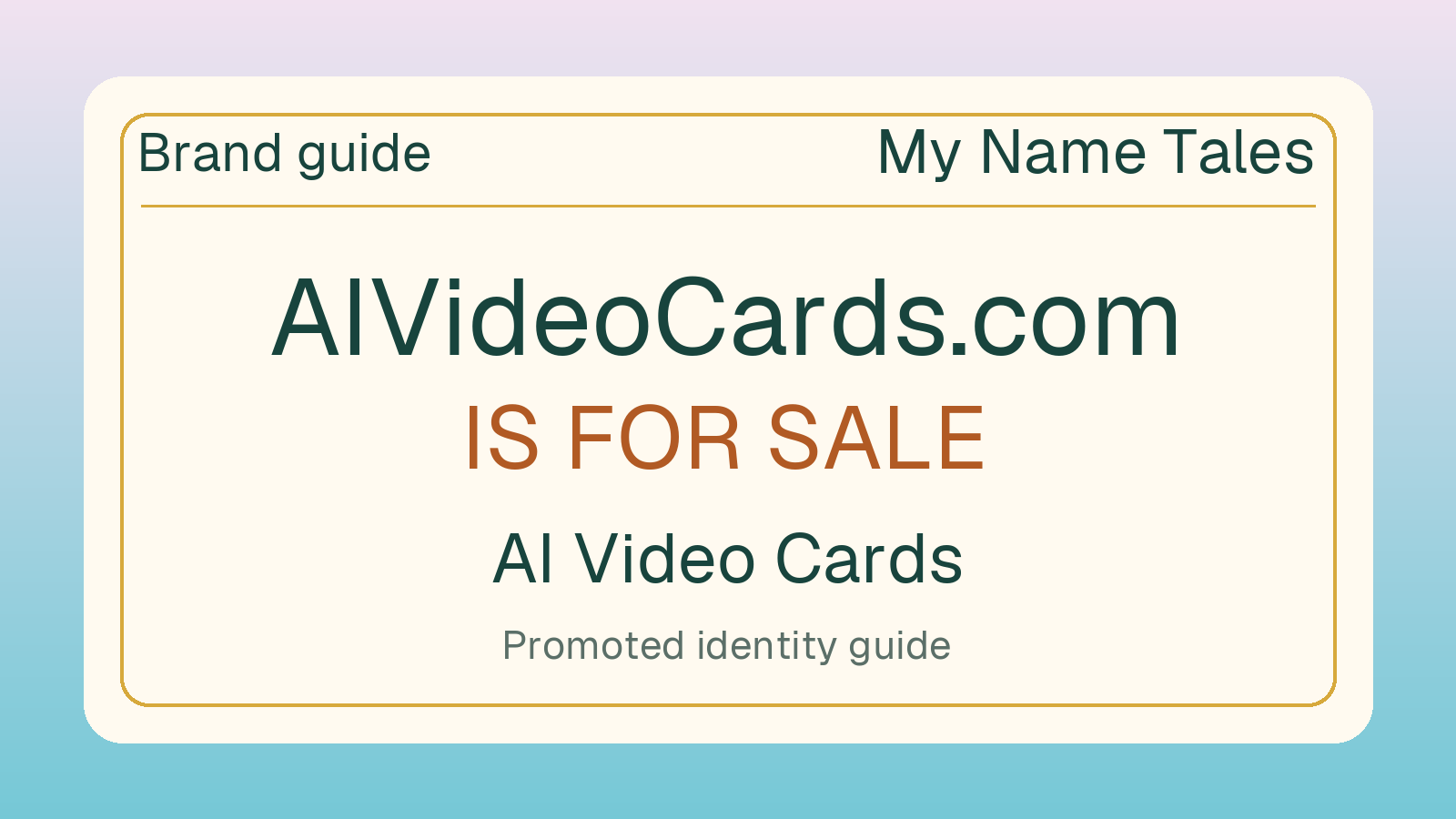 AI Video Cards brand guide — AIVideoCards.com is for sale