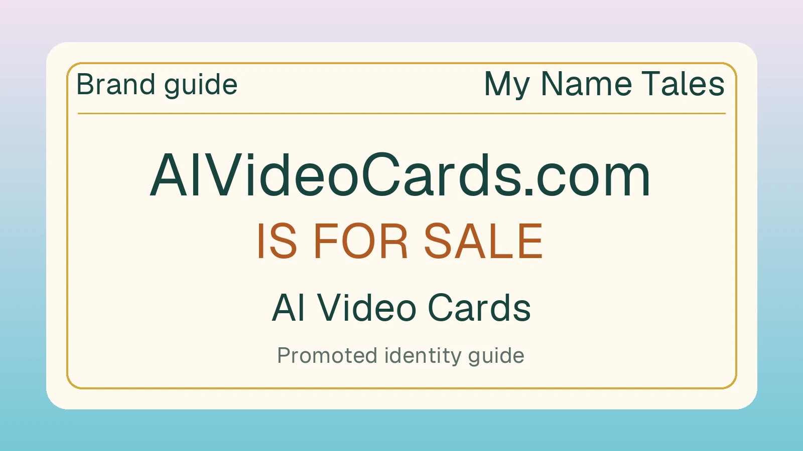 AI Video Cards brand guide — AIVideoCards.com is for sale