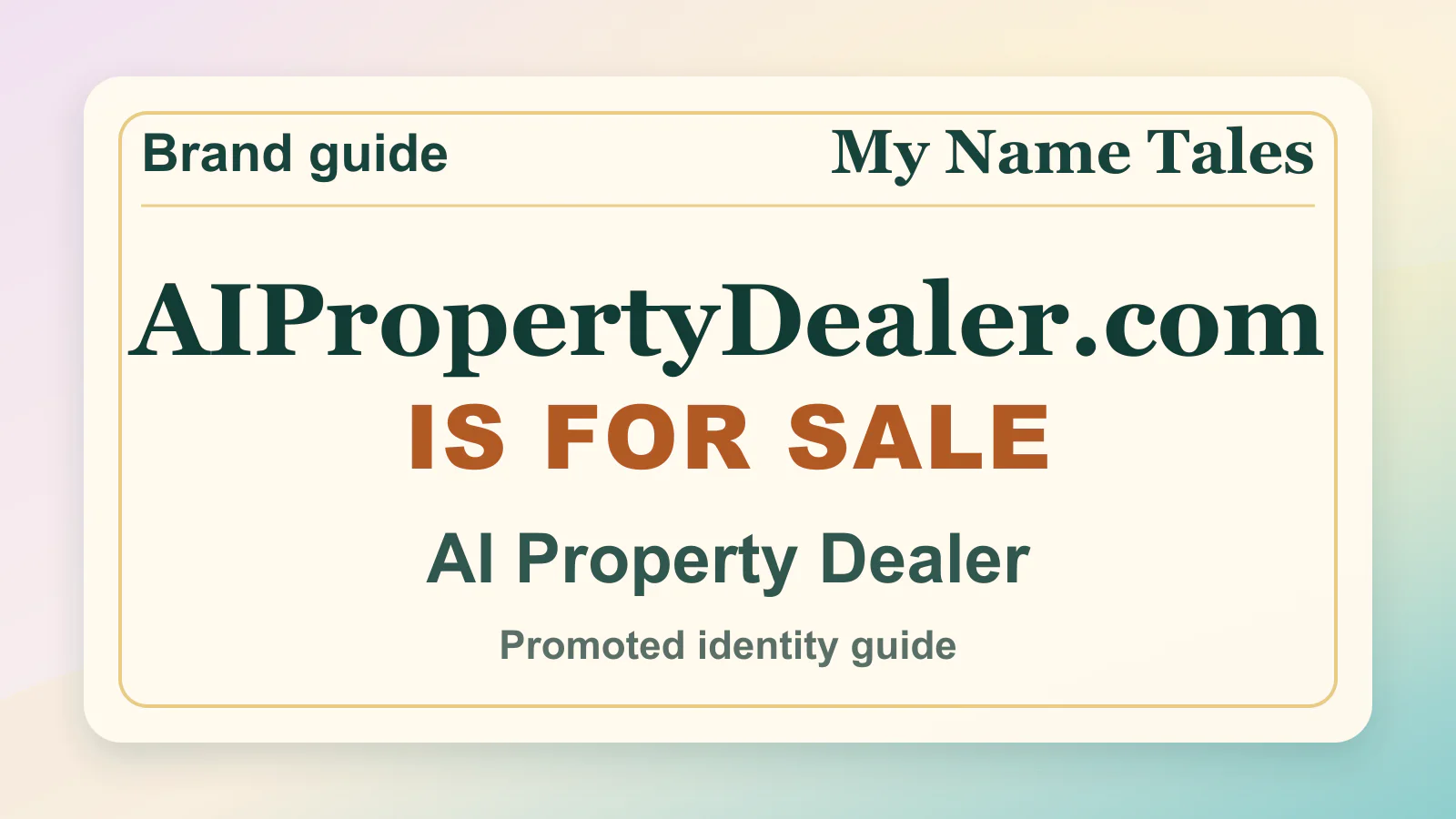 AI Property Dealer brandable domain guide thumbnail on My Name Tales