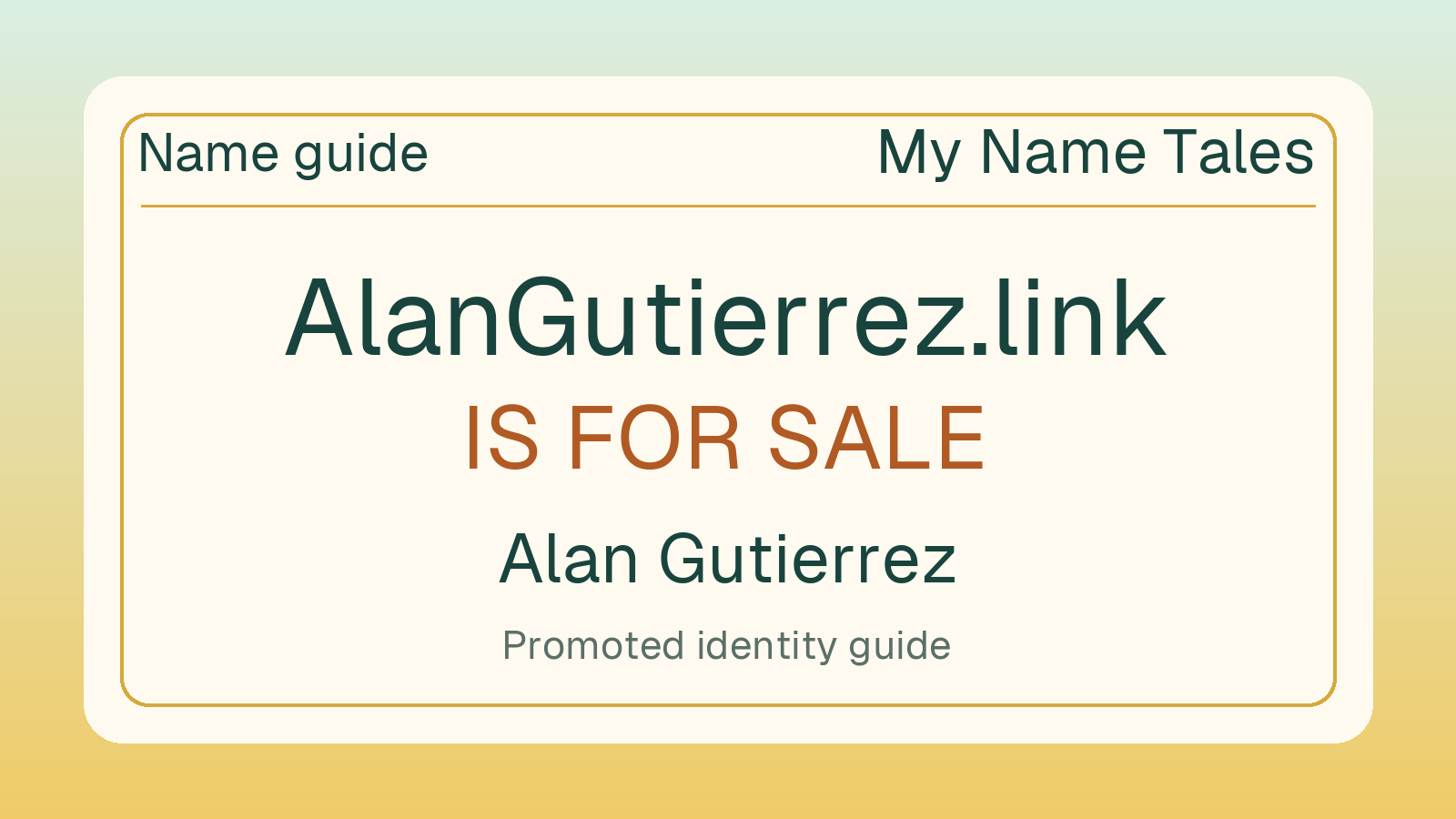 Alan Gutierrez name guide — AlanGutierrez.link is for sale