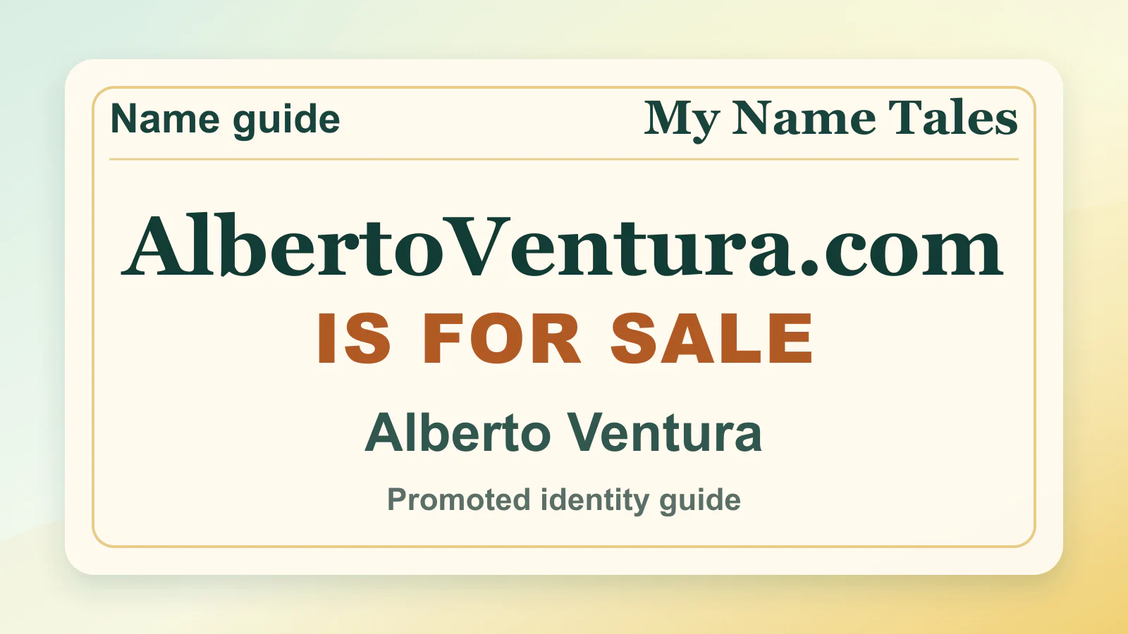 Alberto Ventura personal name guide thumbnail on My Name Tales