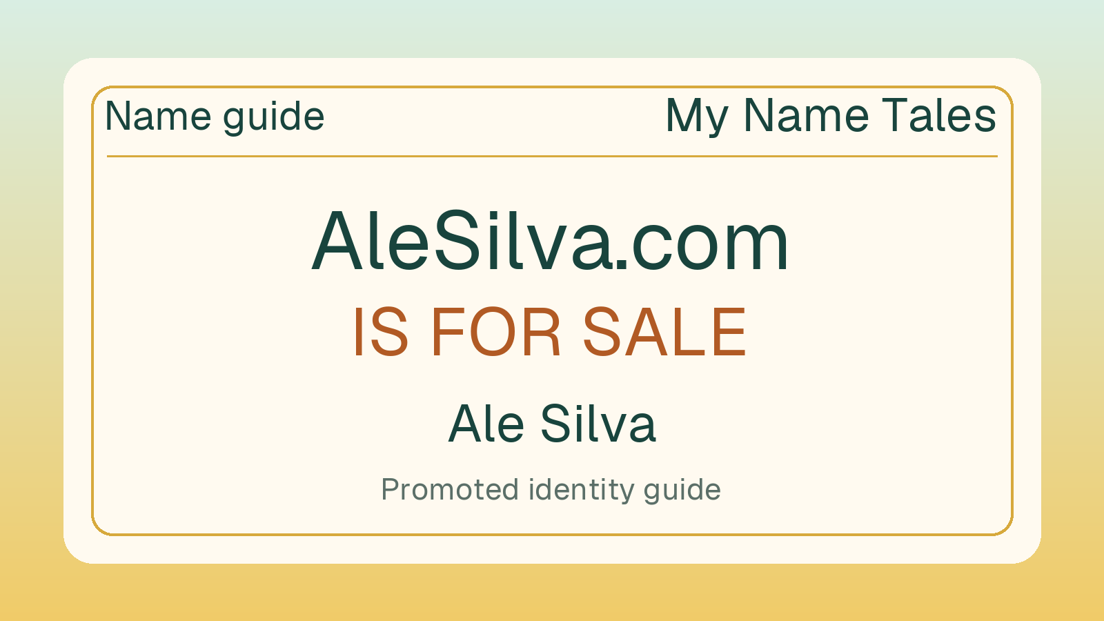 Ale Silva name guide — AleSilva.com is for sale