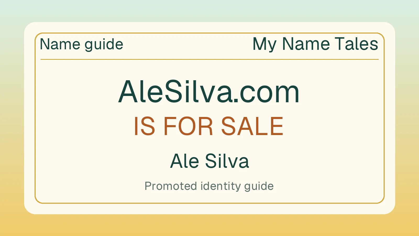Ale Silva name guide — AleSilva.com is for sale