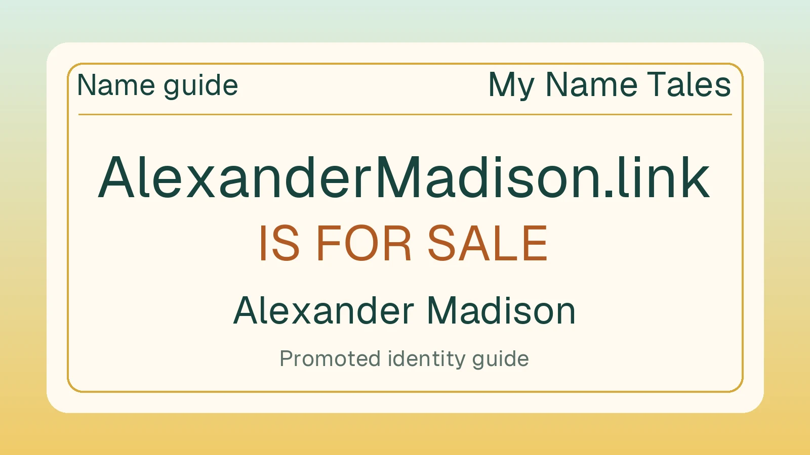 Alexander Madison name guide — AlexanderMadison.link is for sale