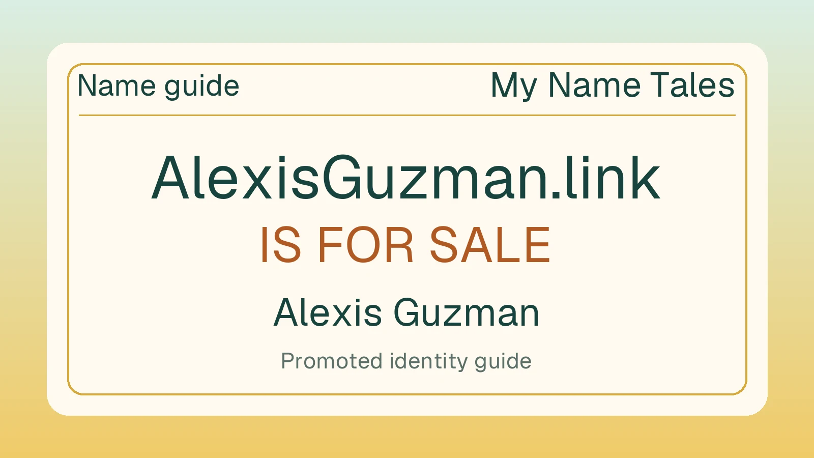 Alexis Guzman name guide — AlexisGuzman.link is for sale