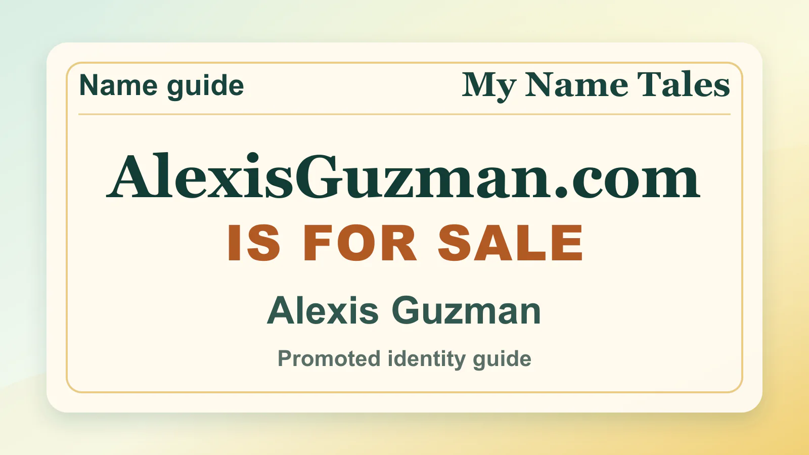 Alexis Guzman personal name guide thumbnail on My Name Tales
