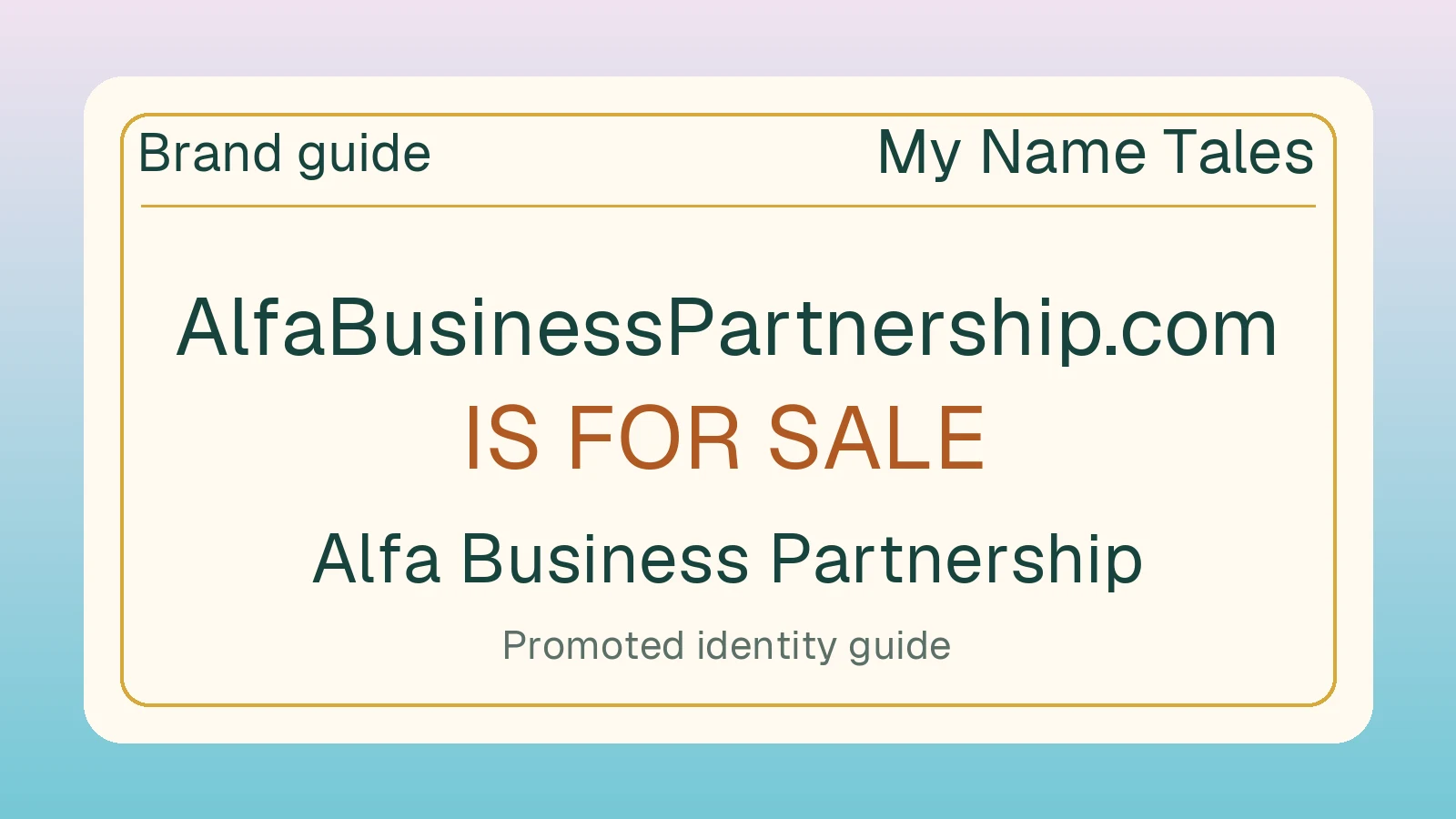 Alfa Business Partnership brand guide — AlfaBusinessPartnership.com is for sale