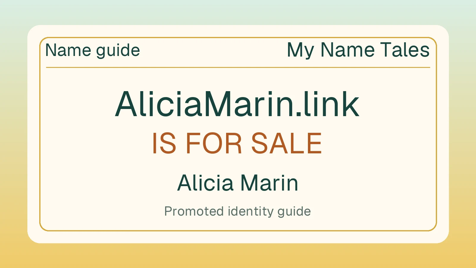 Alicia Marin name guide — AliciaMarin.link is for sale