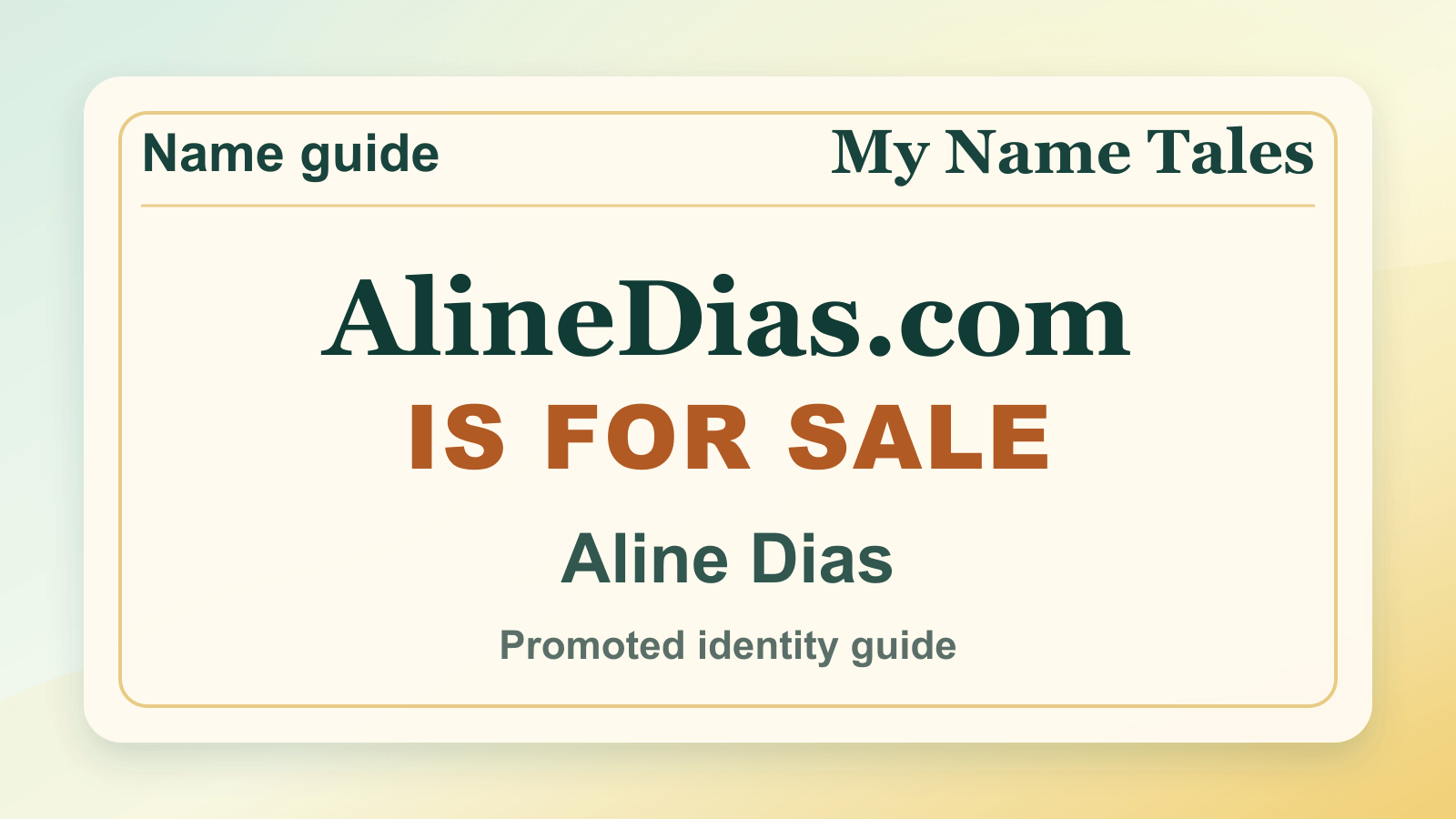 Aline Dias identity guide image — AlineDias.com is for sale
