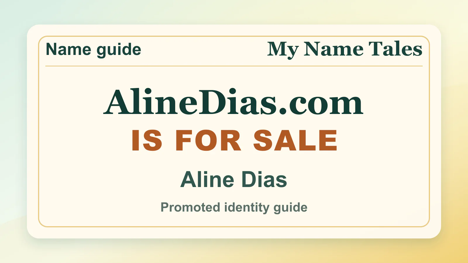 Aline Dias personal name guide thumbnail on My Name Tales