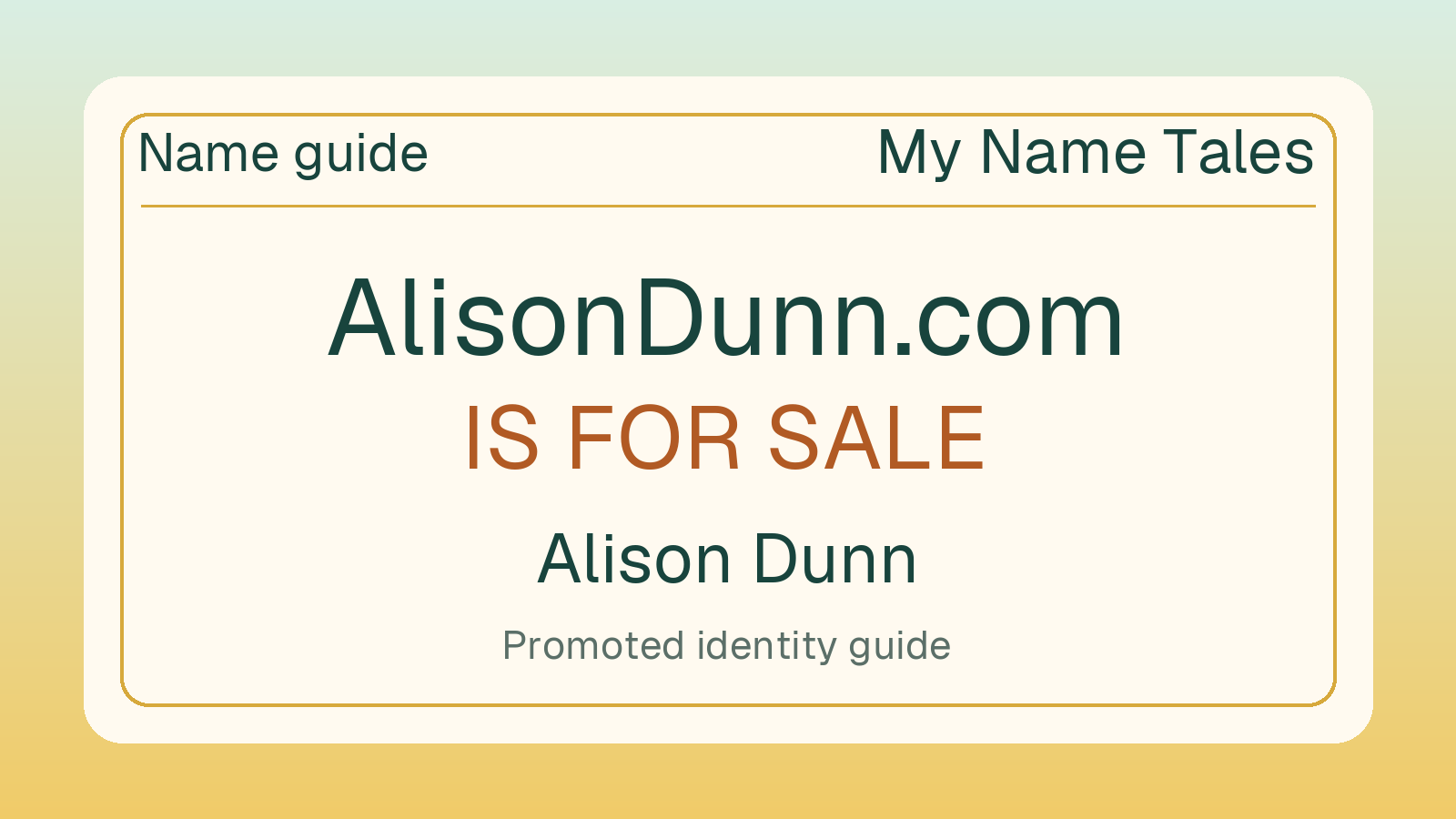 Alison Dunn name guide — AlisonDunn.com is for sale