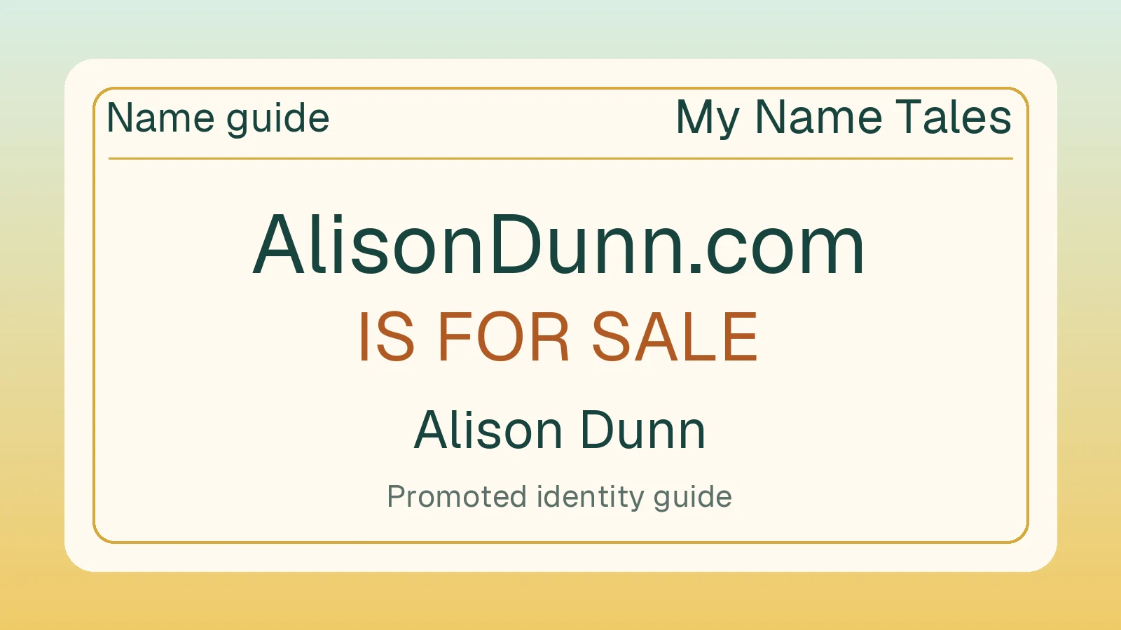 Alison Dunn name guide — AlisonDunn.com is for sale