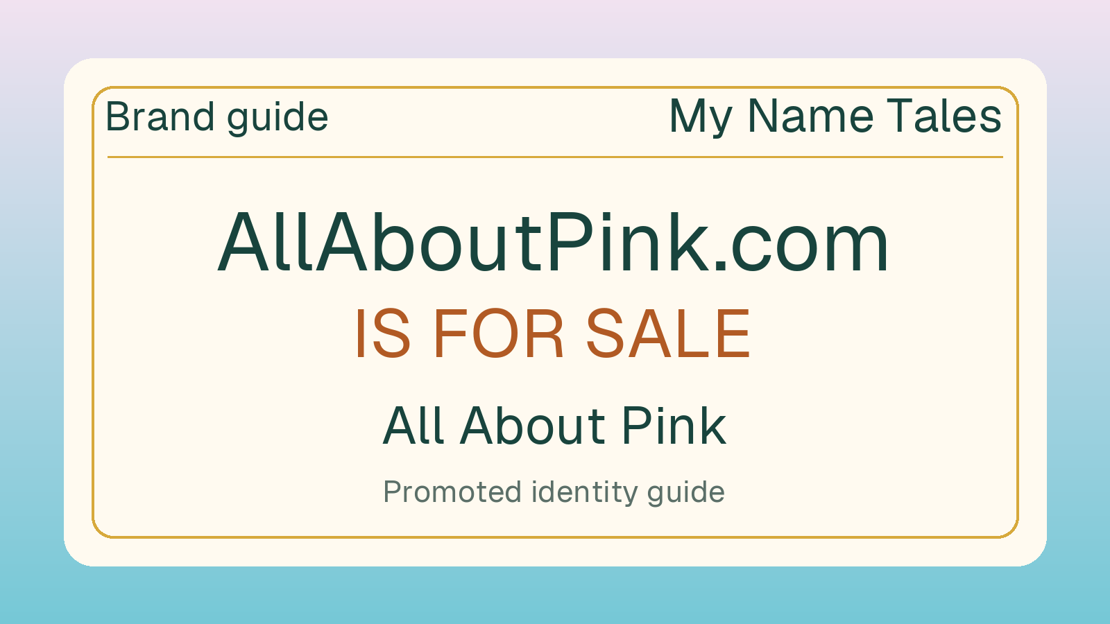 All About Pink brand guide — AllAboutPink.com is for sale