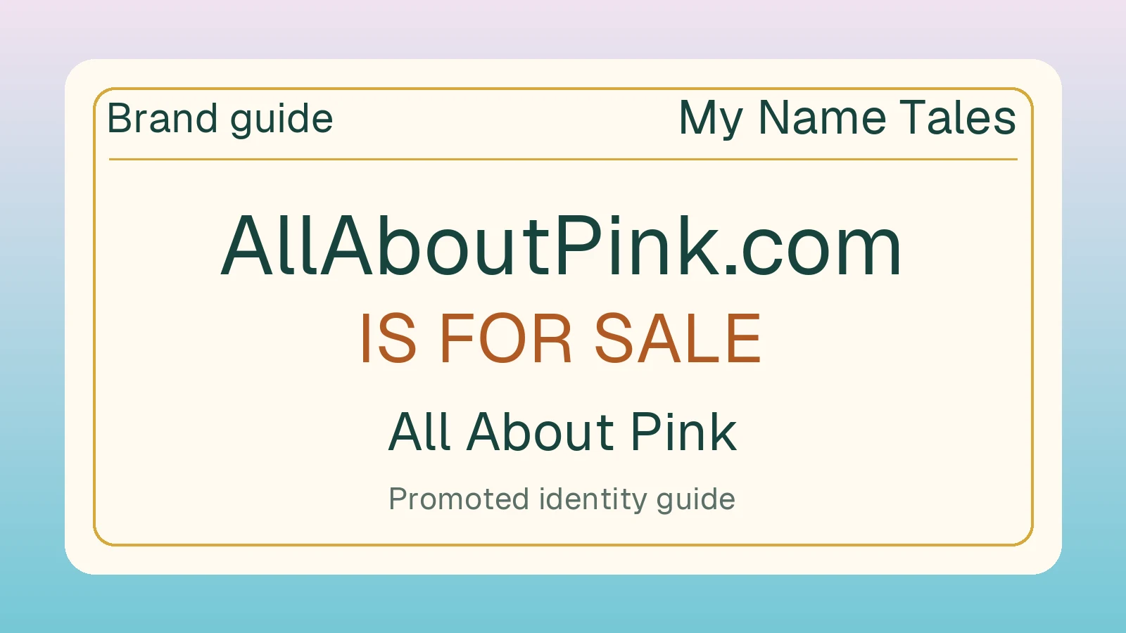 All About Pink brand guide — AllAboutPink.com is for sale