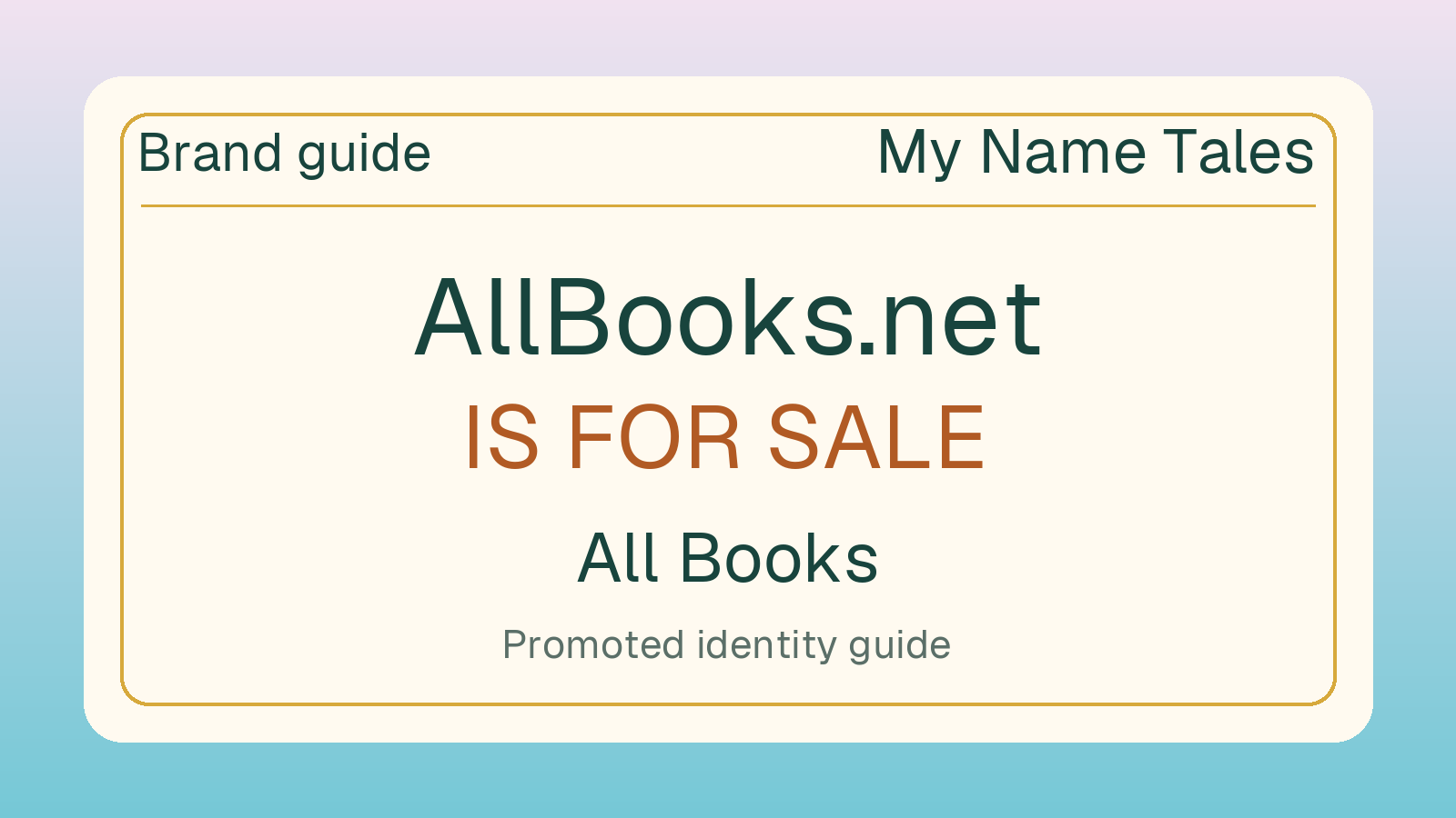 All Books brand guide — AllBooks.net is for sale
