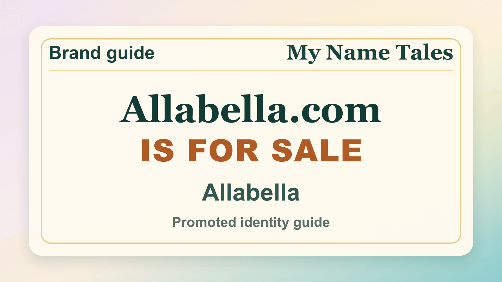 Allabella identity guide image — Allabella.com is for sale