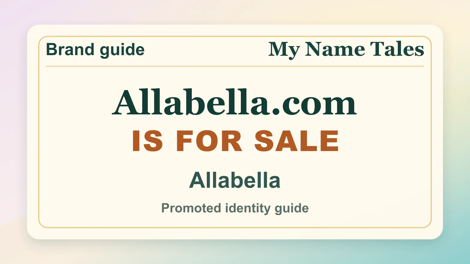 Allabella identity guide image — Allabella.com is for sale