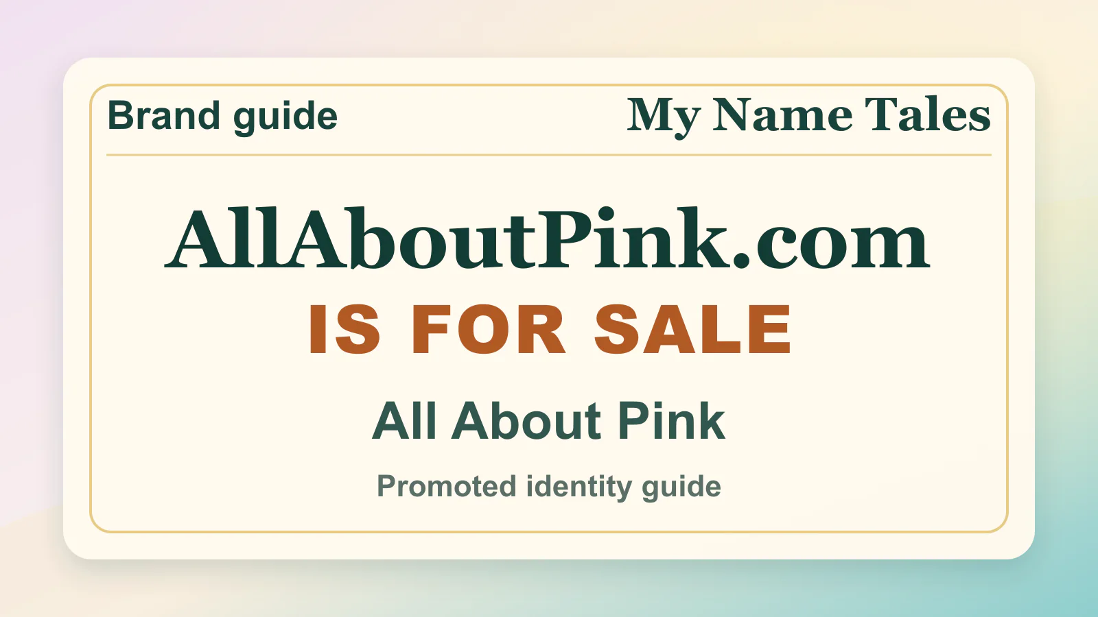 All About Pink identity guide image — AllAboutPink.com is for sale