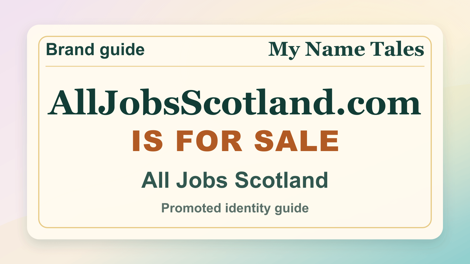 All Jobs Scotland identity guide image — AllJobsScotland.com is for sale