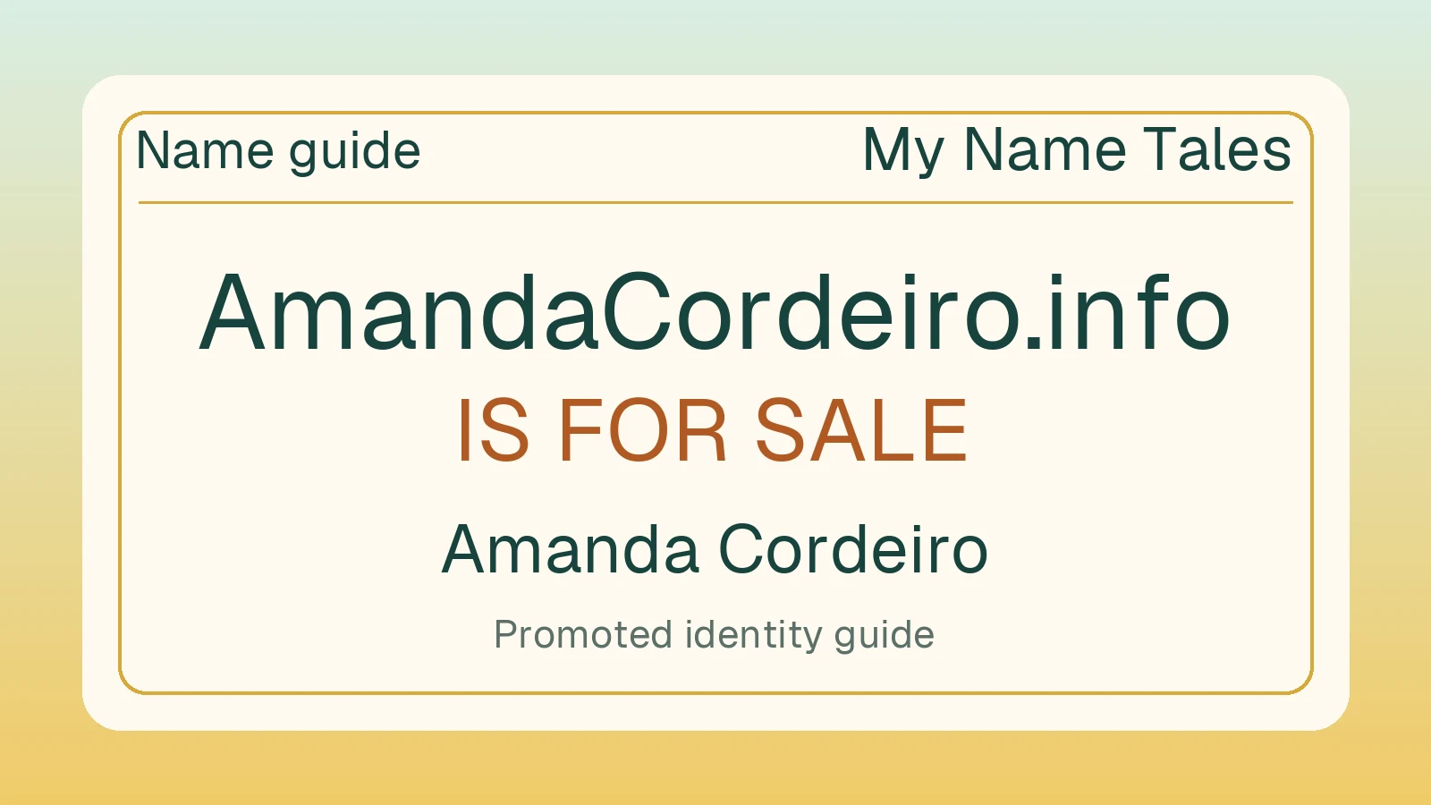 Amanda Cordeiro name guide — AmandaCordeiro.info is for sale