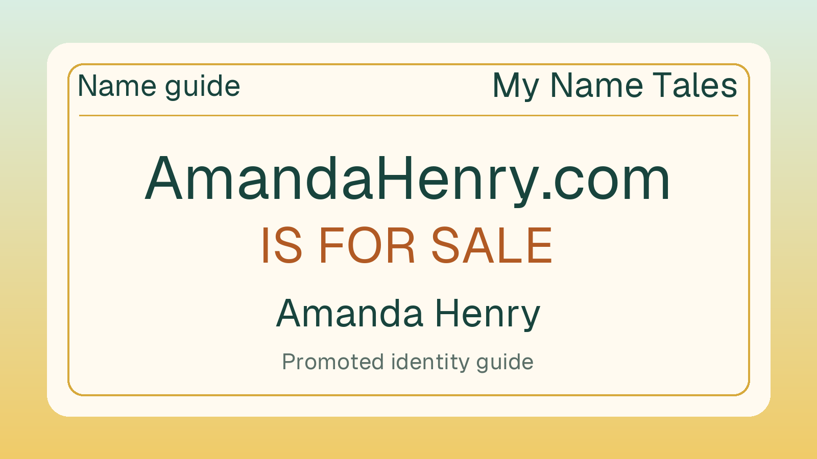 Amanda Henry name guide — AmandaHenry.com is for sale