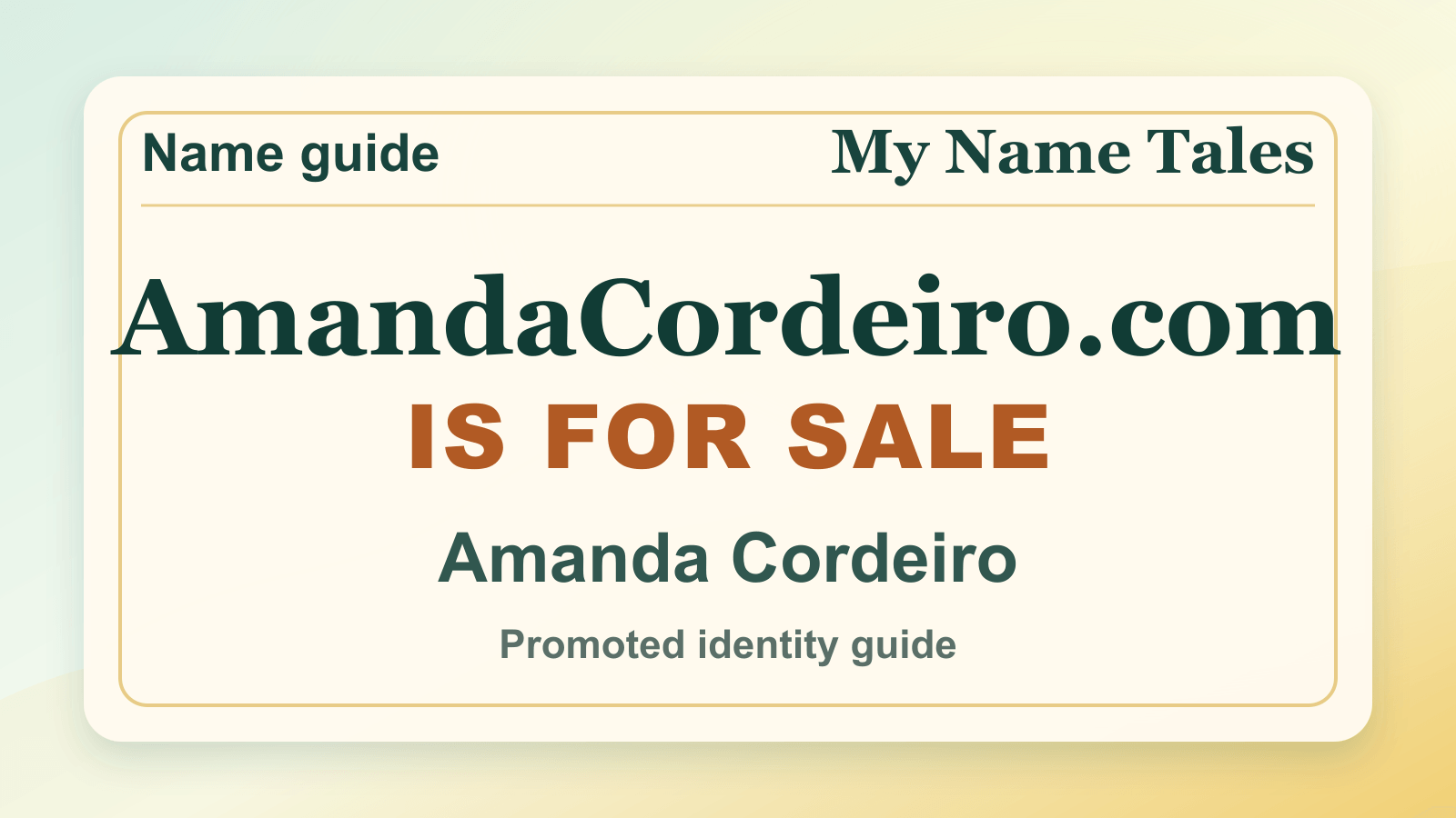 Amanda Cordeiro identity guide image — AmandaCordeiro.com is for sale