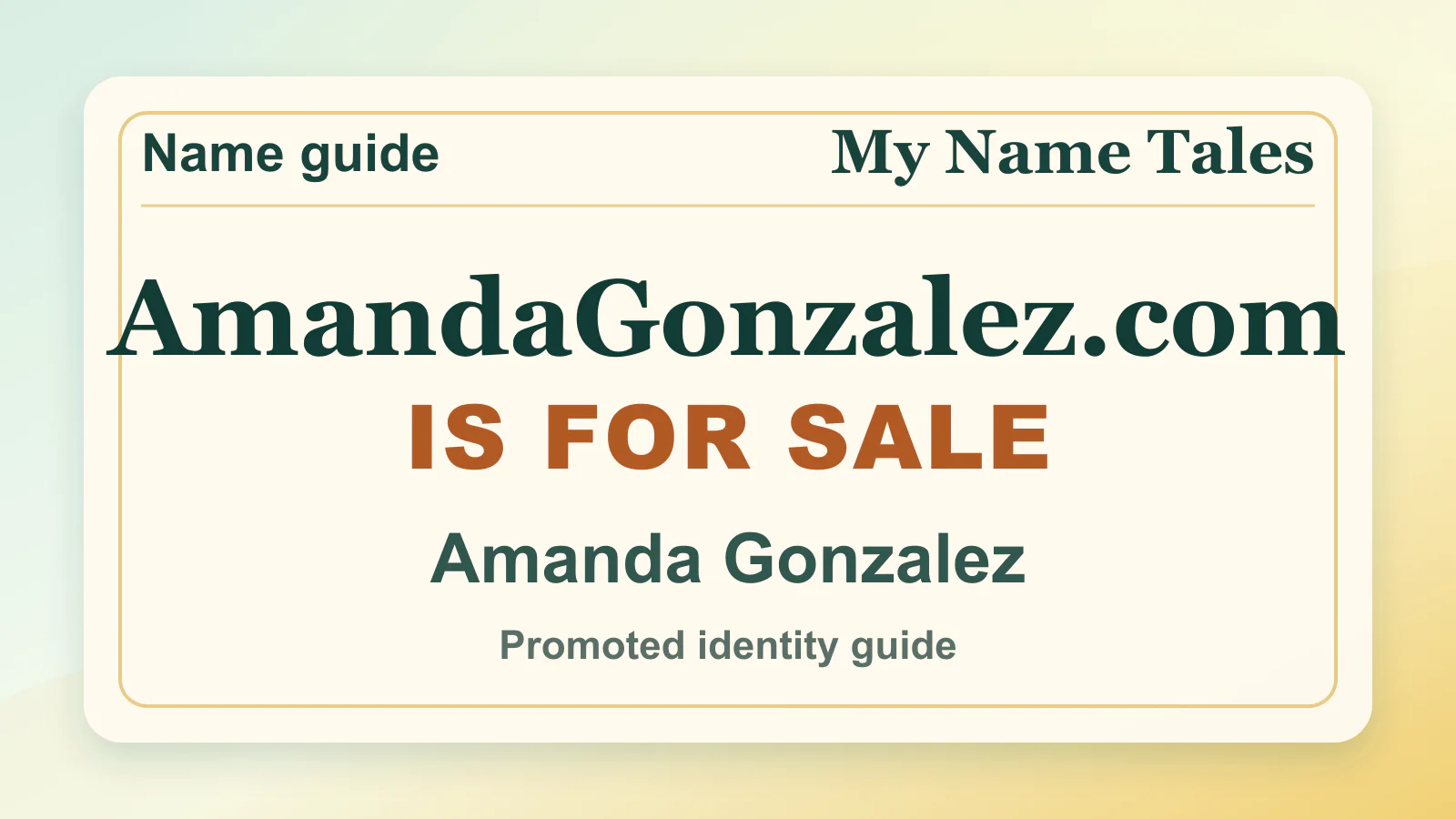 Amanda Gonzalez personal name guide thumbnail on My Name Tales