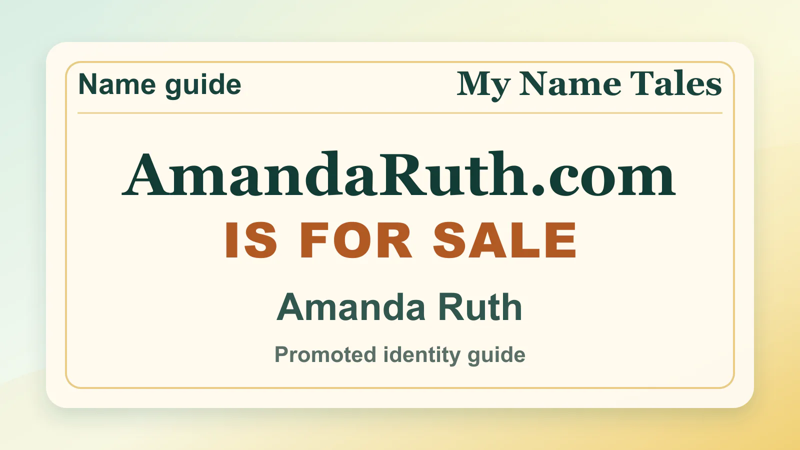 Amanda Ruth personal name guide thumbnail on My Name Tales