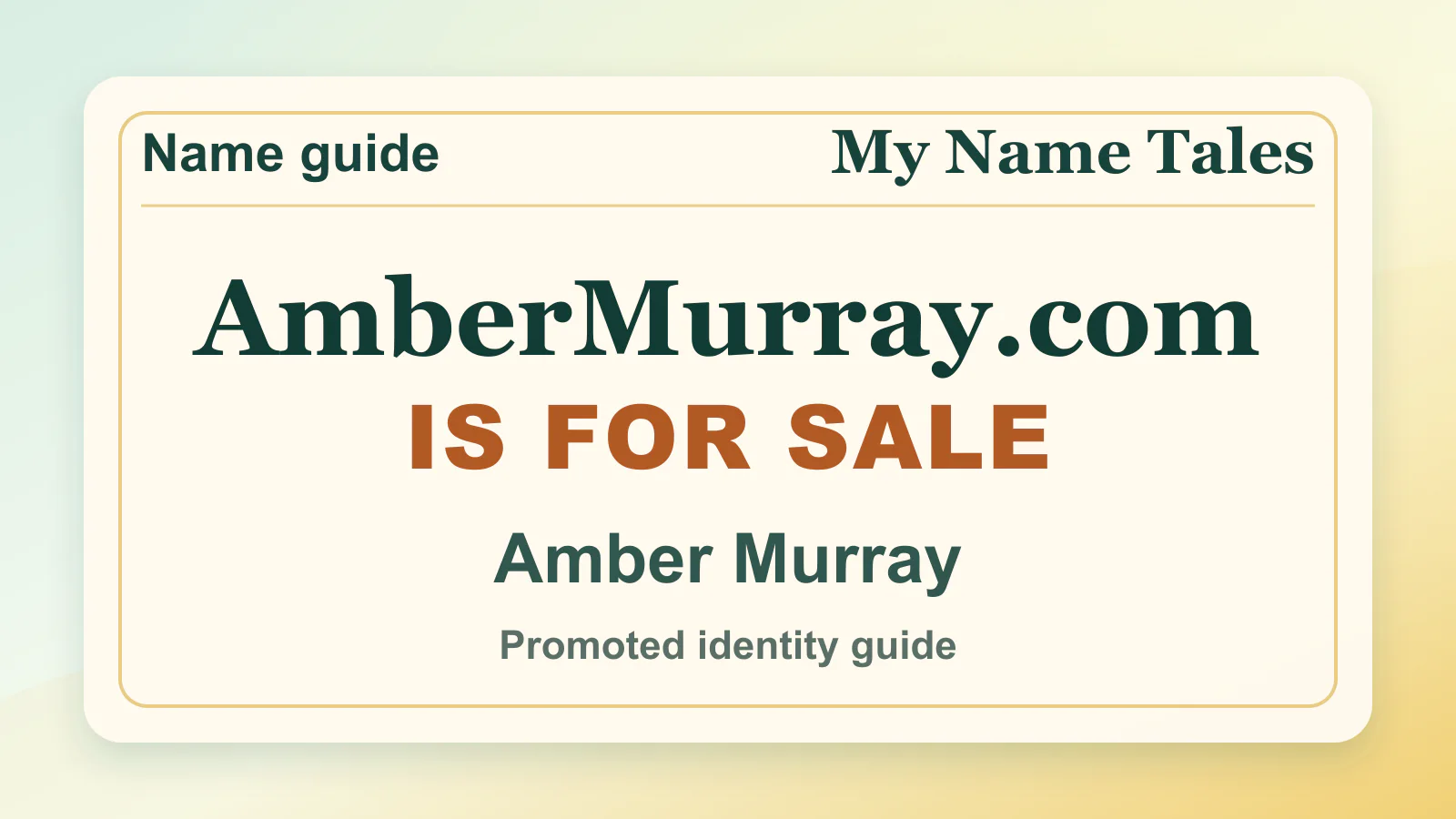 Amber Murray personal name guide thumbnail on My Name Tales