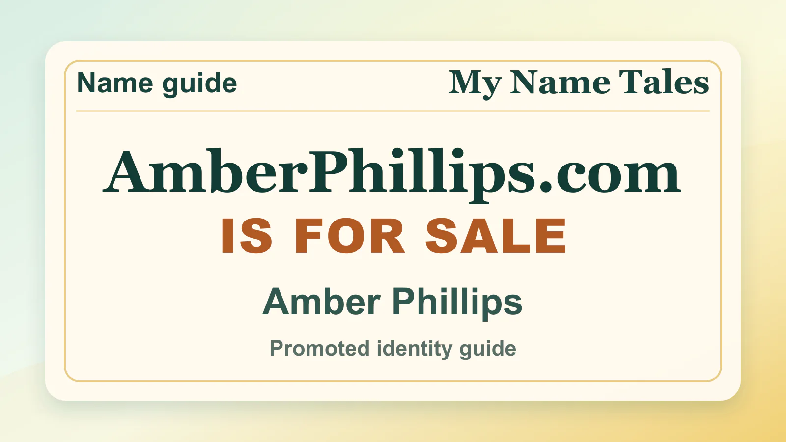 Amber Phillips personal name guide thumbnail on My Name Tales