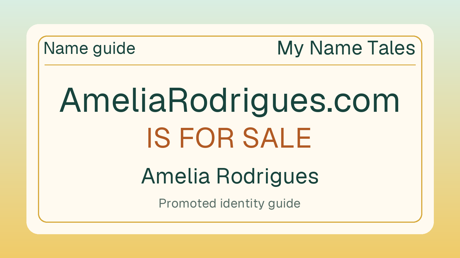 Amelia Rodrigues name guide — AmeliaRodrigues.com is for sale