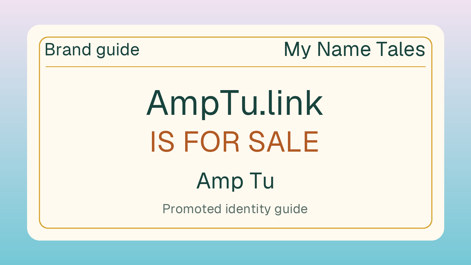 Amp Tu brand guide — AmpTu.link is for sale