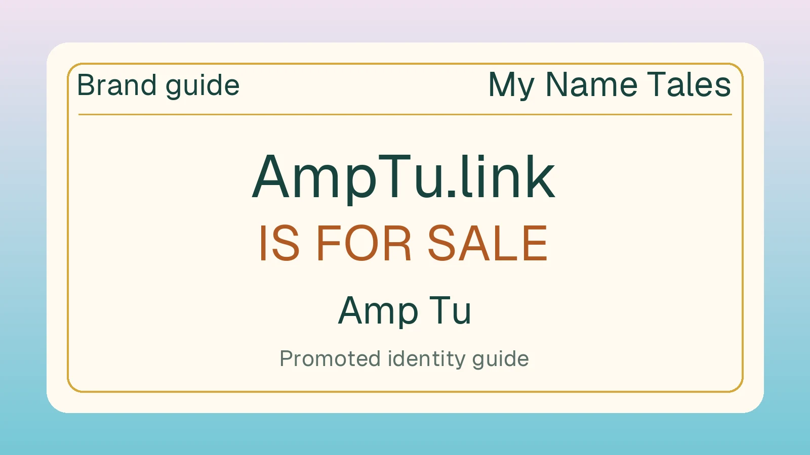Amp Tu brand guide — AmpTu.link is for sale