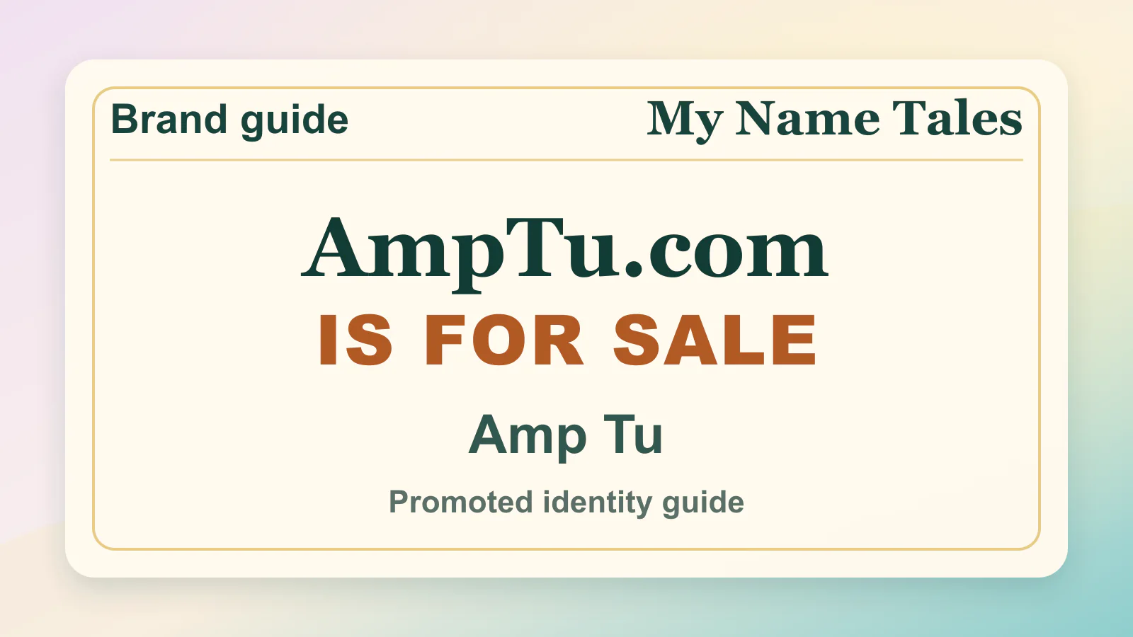 Amp Tu brandable domain guide thumbnail on My Name Tales