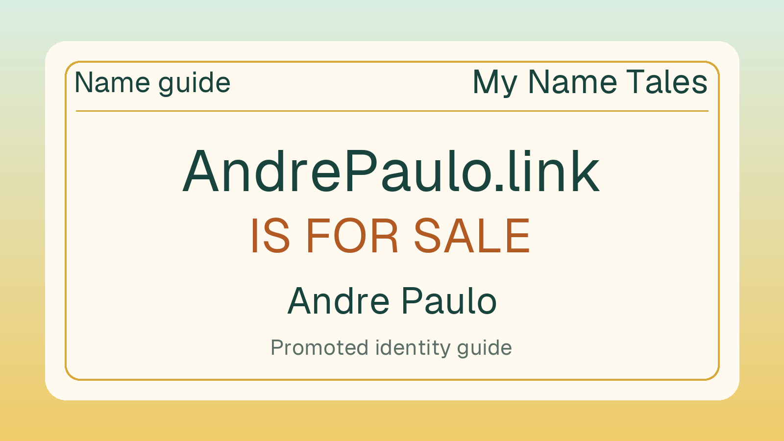 Andre Paulo name guide — AndrePaulo.link is for sale