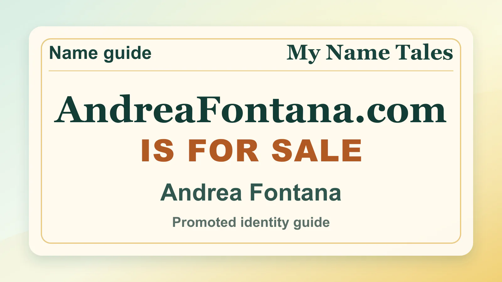 Andrea Fontana identity guide image — AndreaFontana.com is for sale