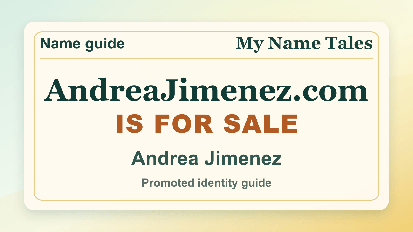Andrea Jimenez identity guide image — AndreaJimenez.com is for sale