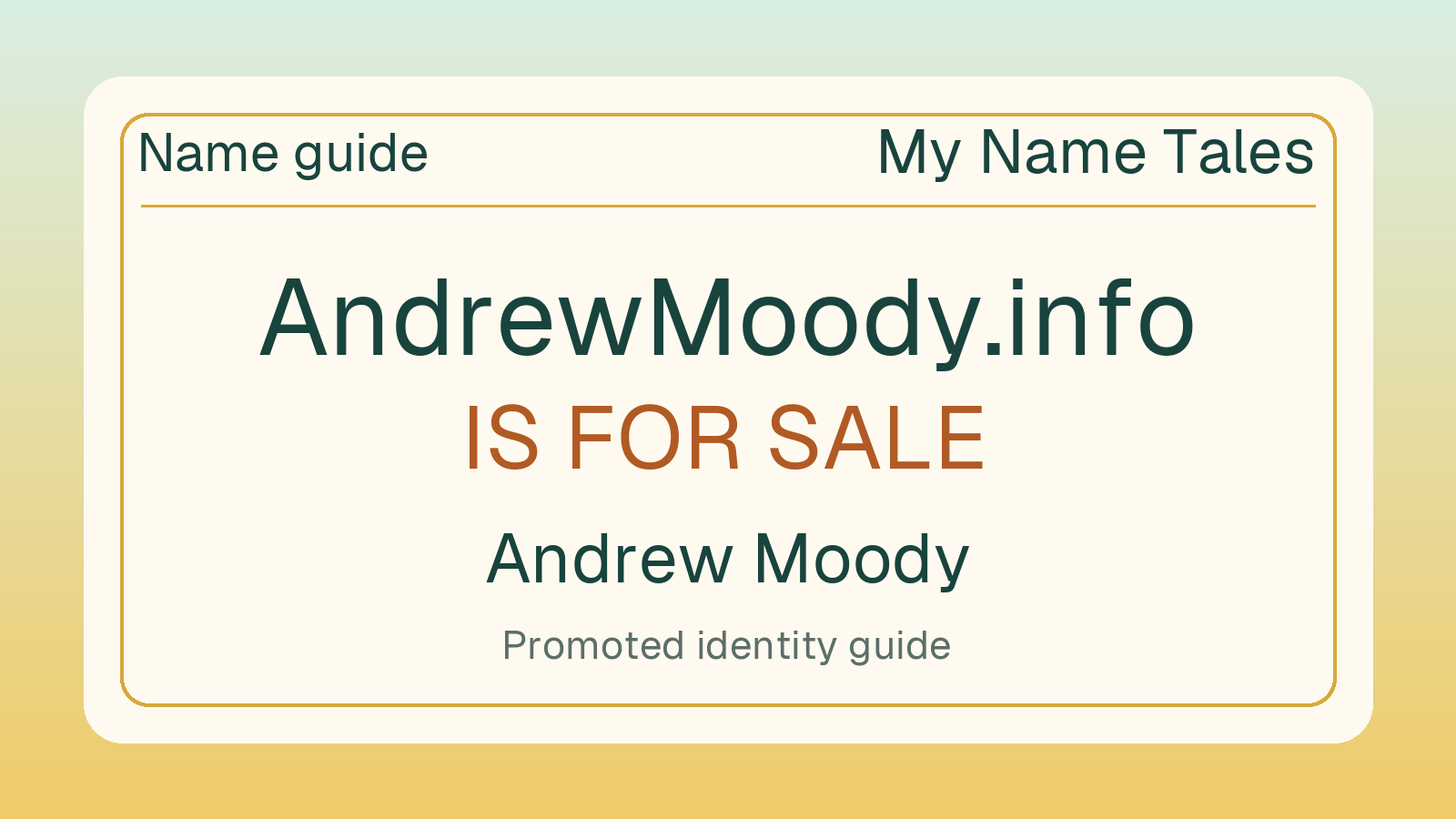 Andrew Moody name guide — AndrewMoody.info is for sale