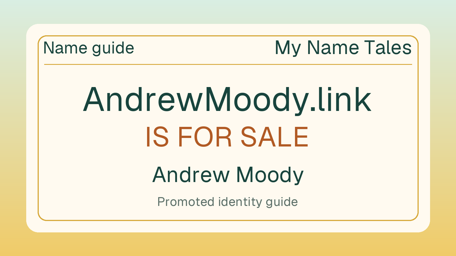 Andrew Moody name guide — AndrewMoody.link is for sale
