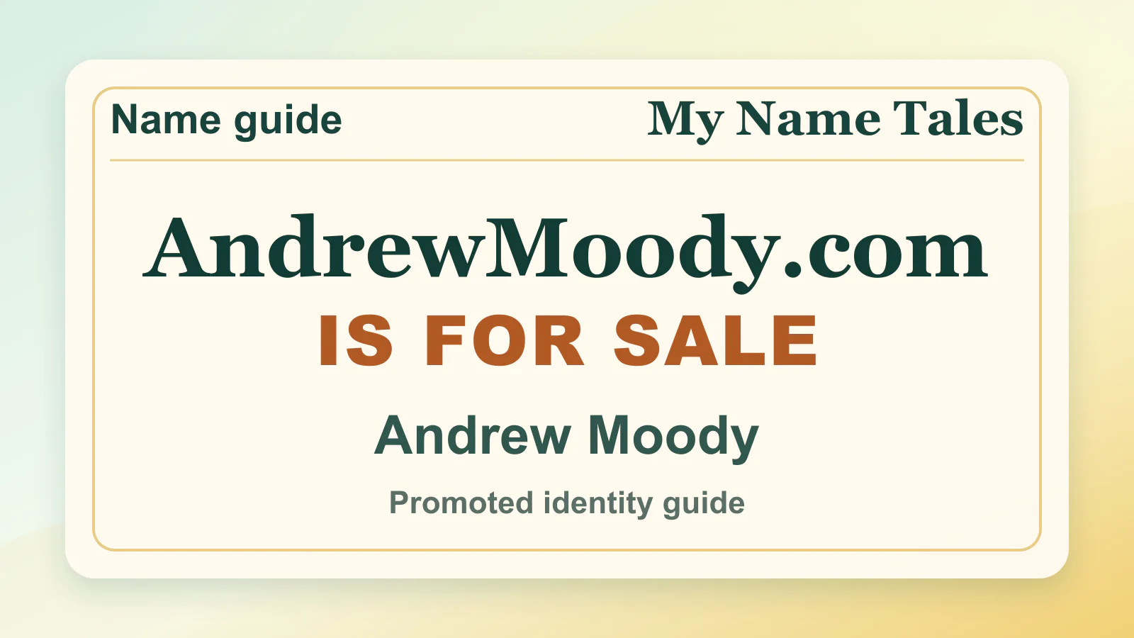 Andrew Moody personal name guide thumbnail on My Name Tales