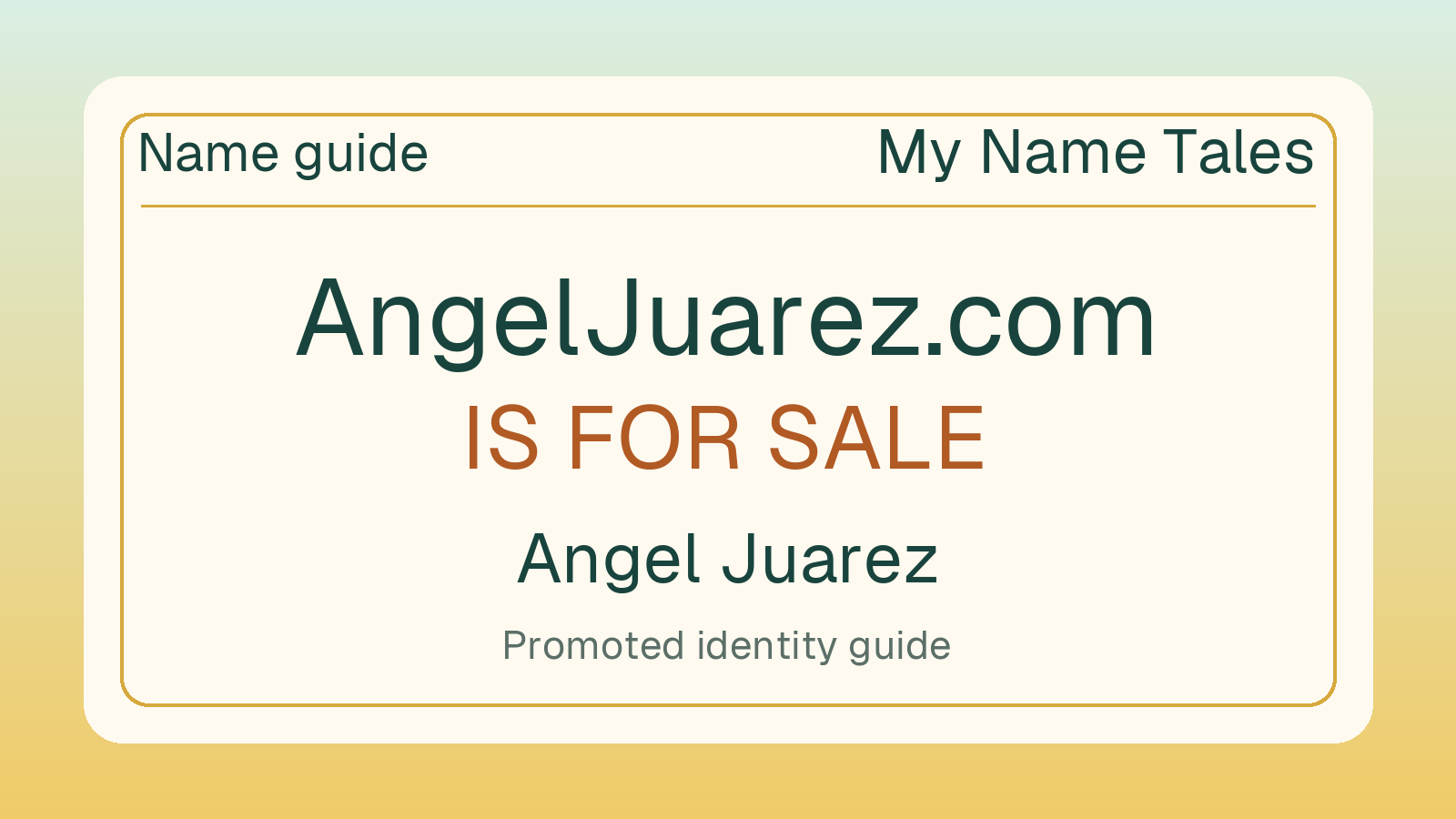 Angel Juarez name guide — AngelJuarez.com is for sale