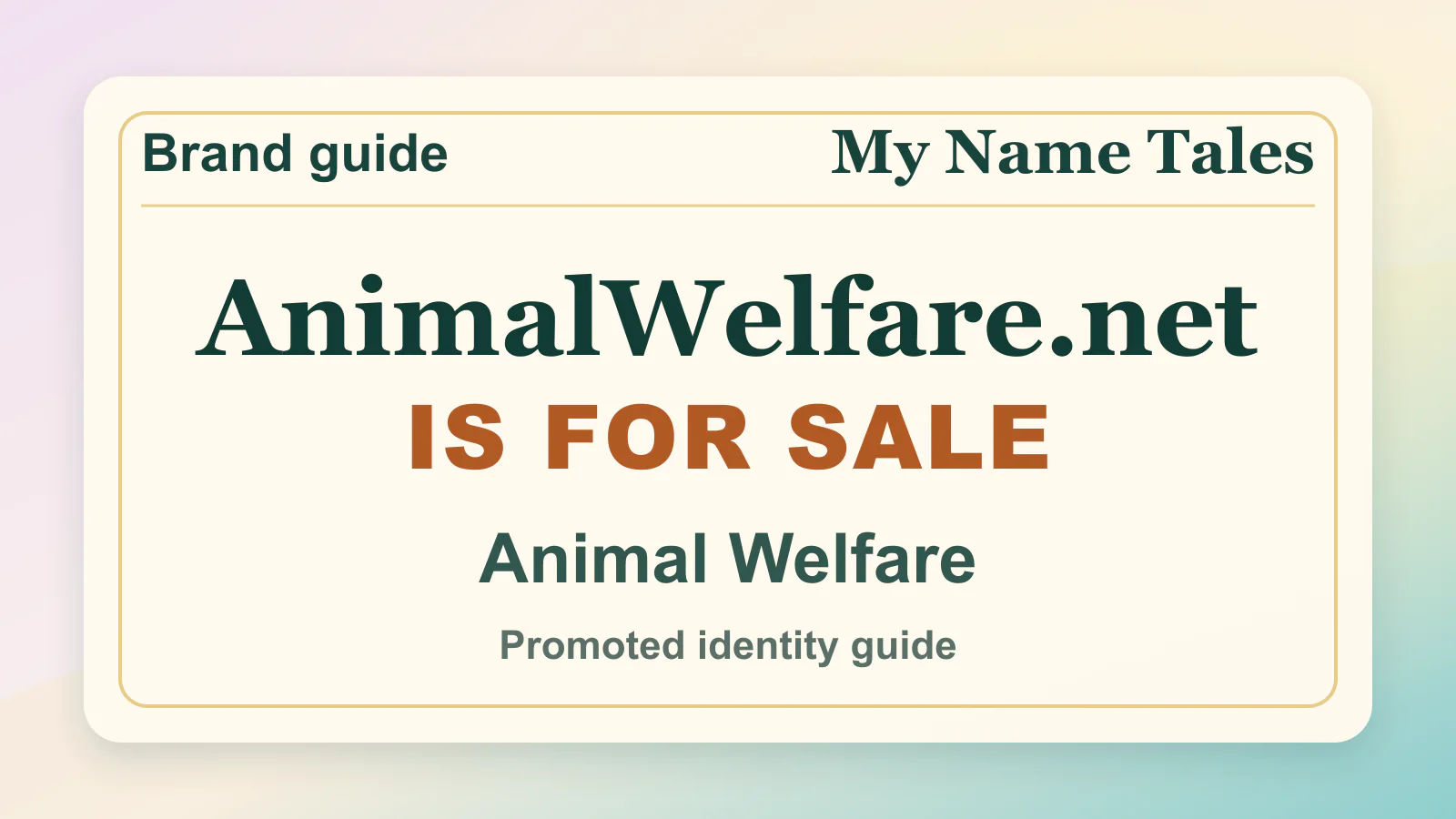 Animal Welfare brandable domain guide thumbnail on My Name Tales